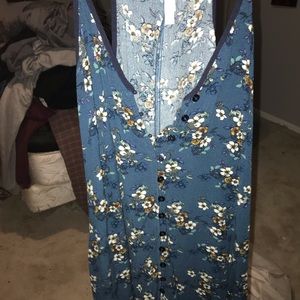 Flowered blue dress